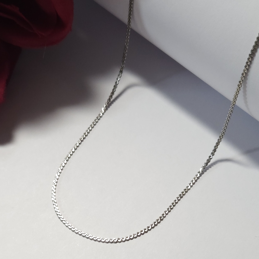 Vintage Silver Tone S Link Chain Necklace 16" Long